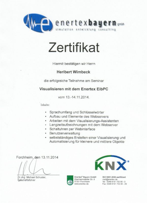 Zertifikat EibPC